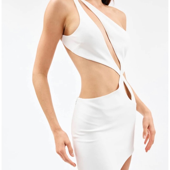 Monot Dresses | Brand New Monot White Sexy Asymmetrical Hem Cut Out Mini Dress Size 4 | Color: White | Size: 4 | Luxeboutique8'S Closet